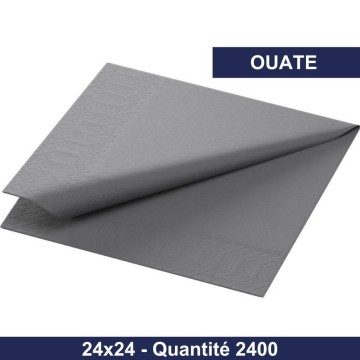 Serviette 24x24 - Ouate - Gris granite