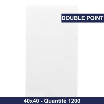 Serviette 40x40 - Double point - Blanche