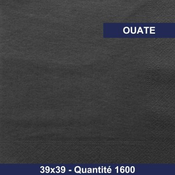 Serviette 39x39 - Ouate - Noir